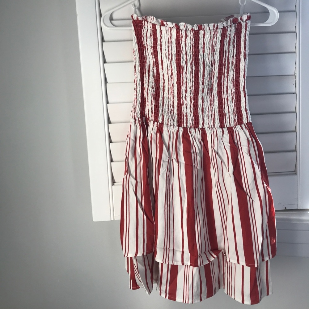 MINKPINK STRIPE STRAPLESS RA-RA MULTI MINI DRESS